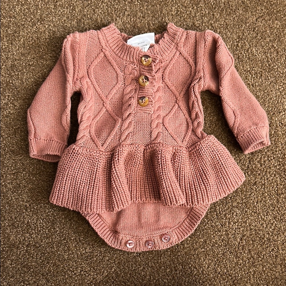 Nicole Miller Pink Cable Knit One Piece